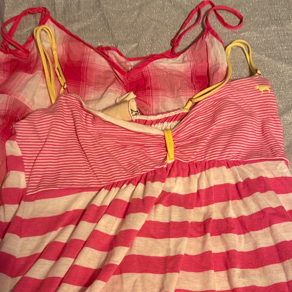Victoria's Secret Pink and Yellow Striped Pajama Set